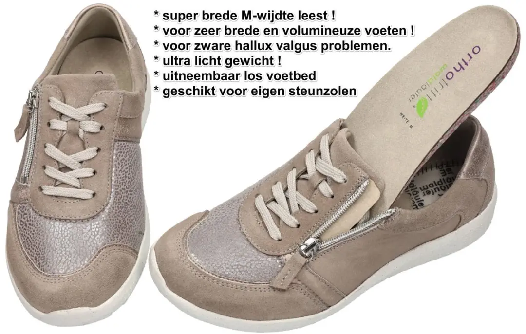 Wäldlaufer 815M01 Orthotritt Dames Sneakers - Taupe - Maat 40.5 - afbeelding 6 van 6