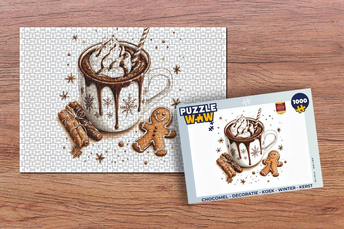 PuzzleWow Chocomel Kerstpuzzel 1000 Stuks - Kerst - Chocolademelk