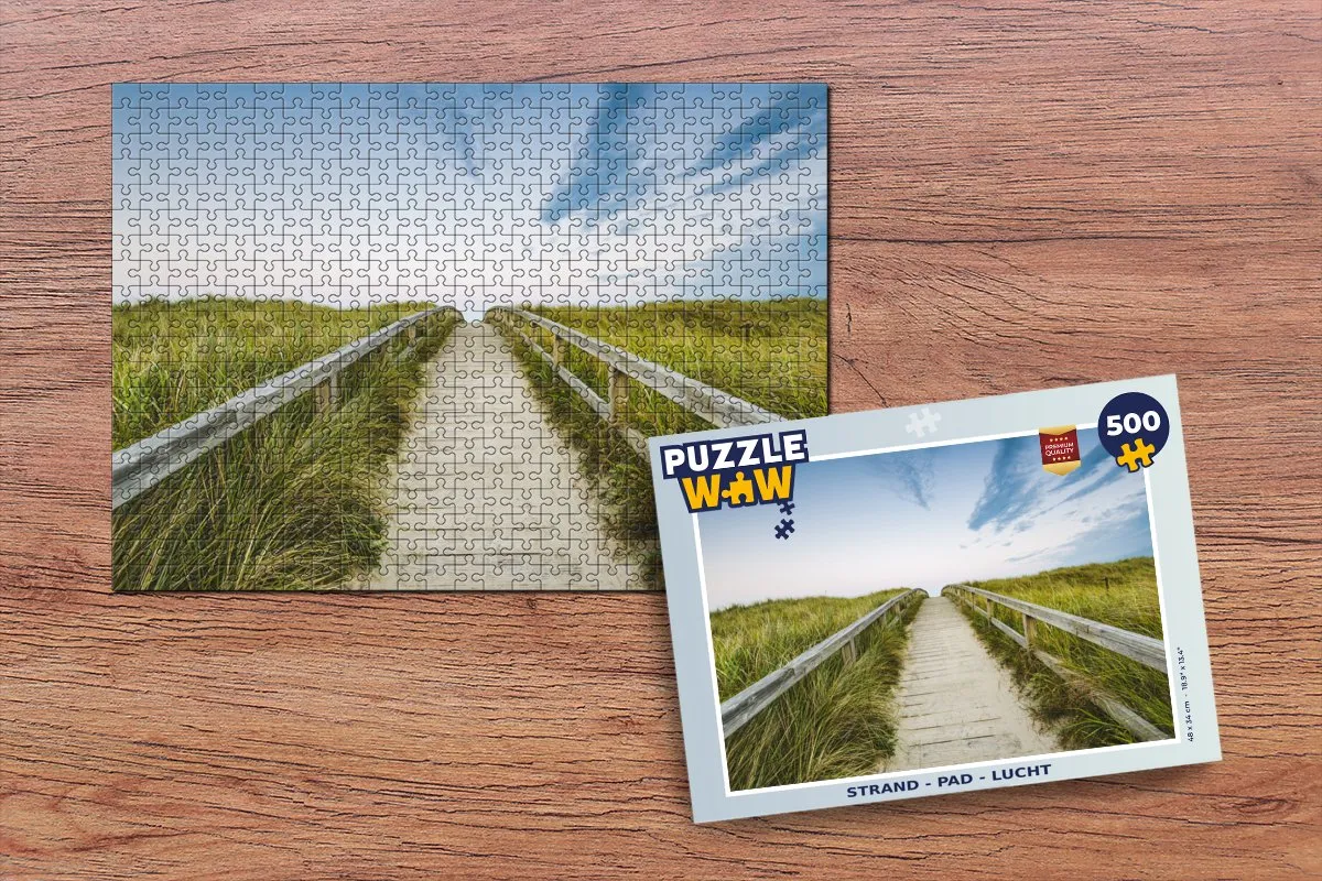 PuzzleWow Strand Pad Lucht Legpuzzel 500 Stuks - Multicolor