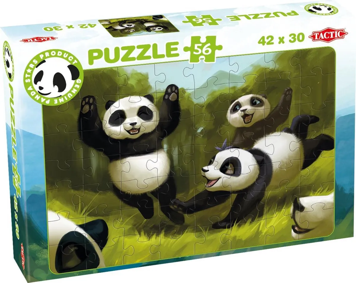 Tactic Panda Stars Puzzel - 56 Stukjes Multicolor