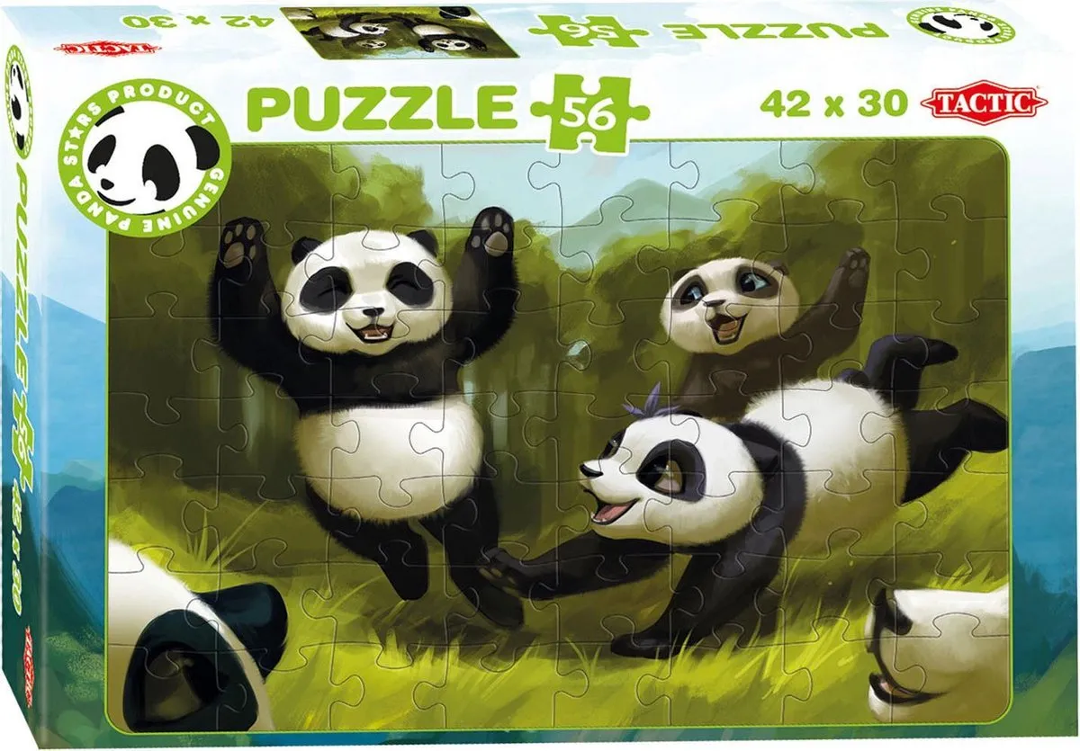 Tactic Panda Stars Puzzel - 56 Stukjes Multicolor