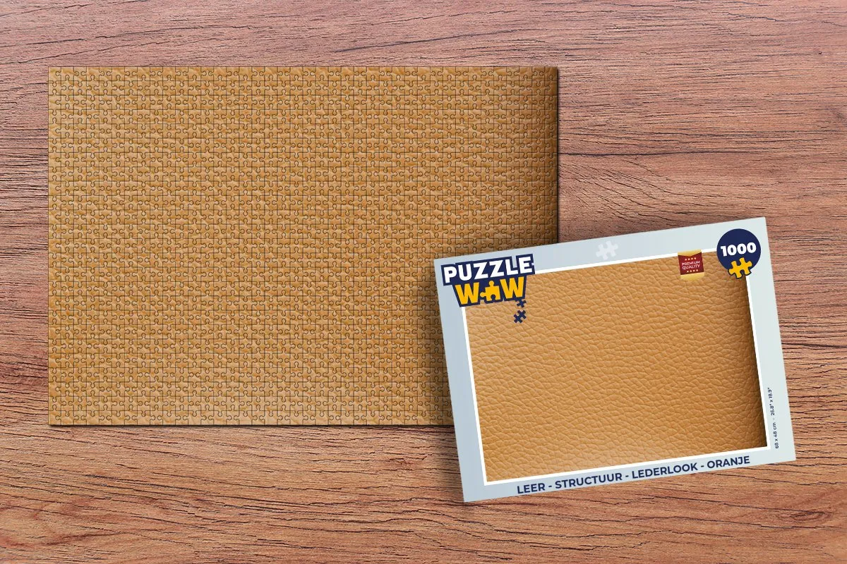 PuzzleWow Legpuzzel 1000 Stuks - Lederlook Oranje