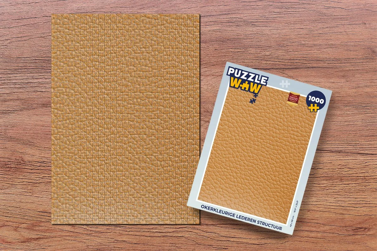 PuzzleWow Legpuzzel 1000 Stuks - Lederlook Oranje