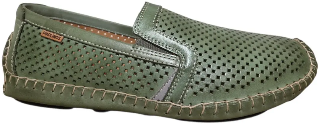 Pikolinos 09Z-3100 Mint Green Instappers Mint Groen Leer Heren