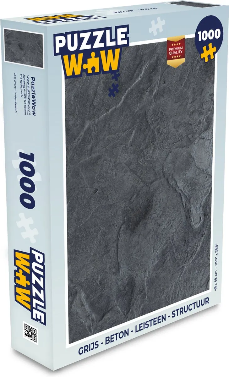 PuzzleWow Betonprint Legpuzzel 1000 Stuks - Multicolor