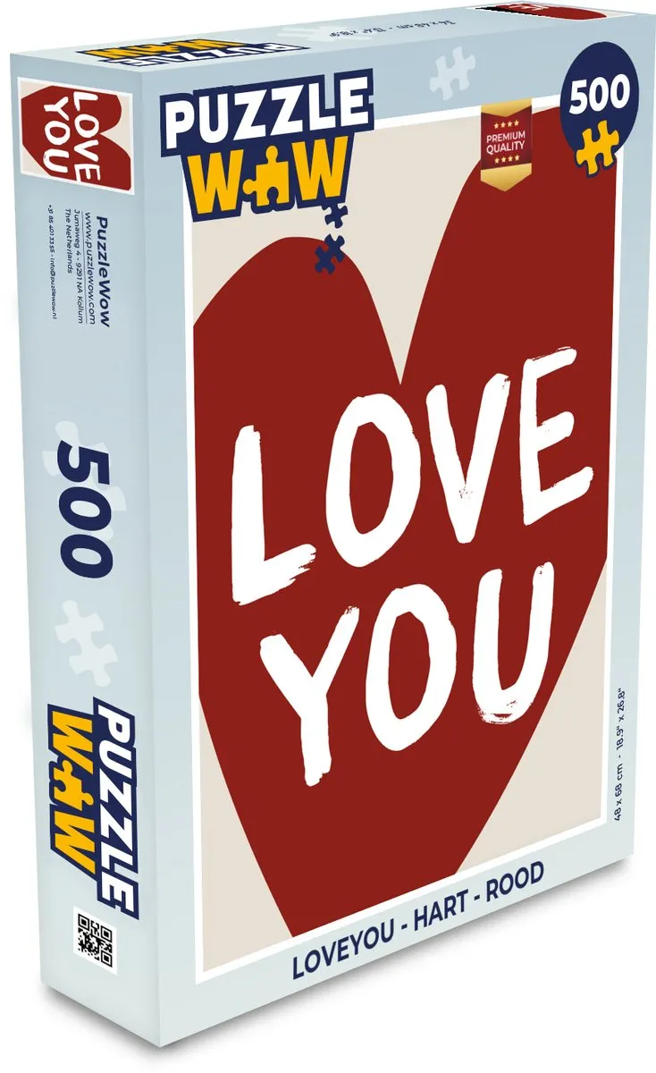 PuzzleWow Loveyou Hart Legpuzzel 500 Stuks