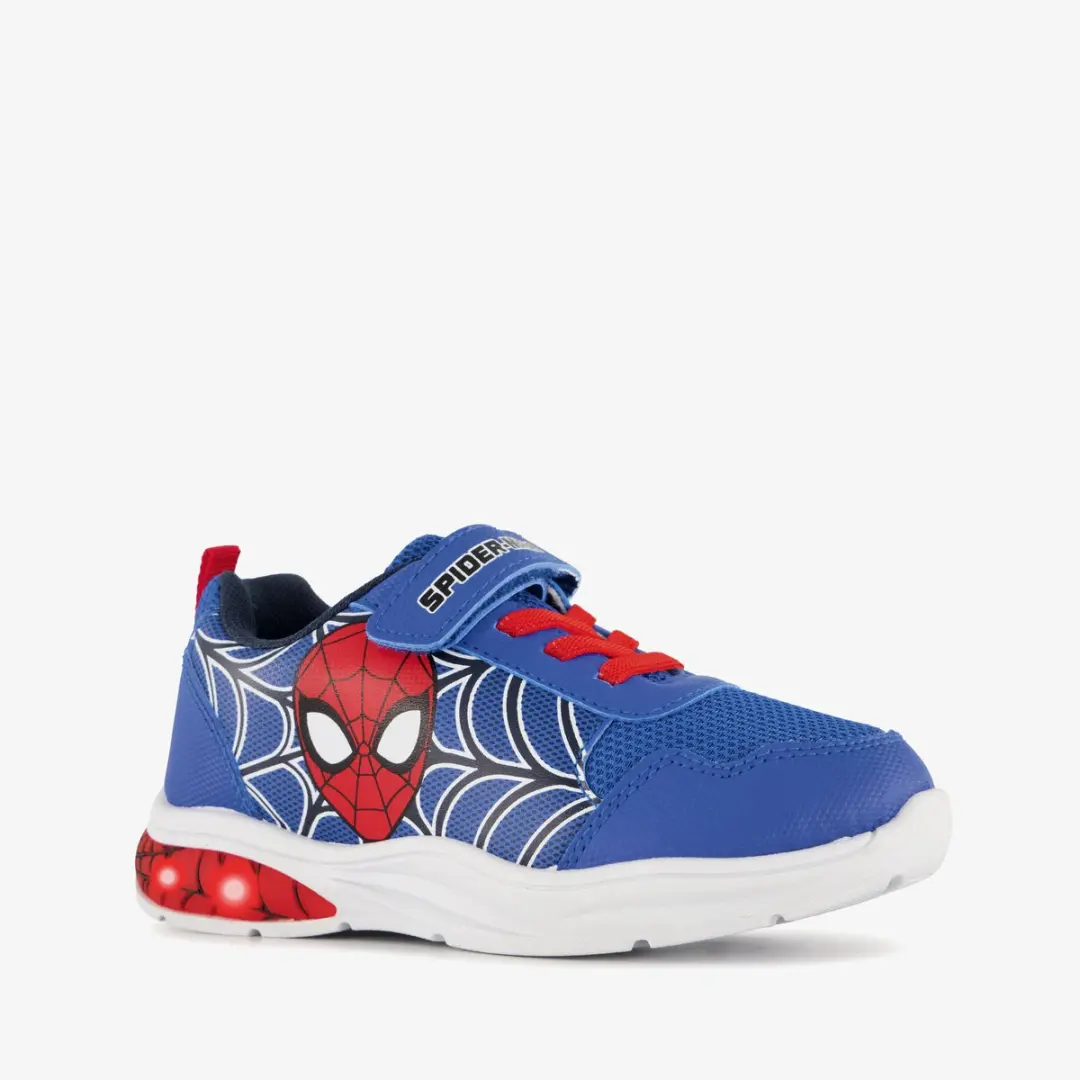 Spiderman jongens sneakers blauw met lichtjes