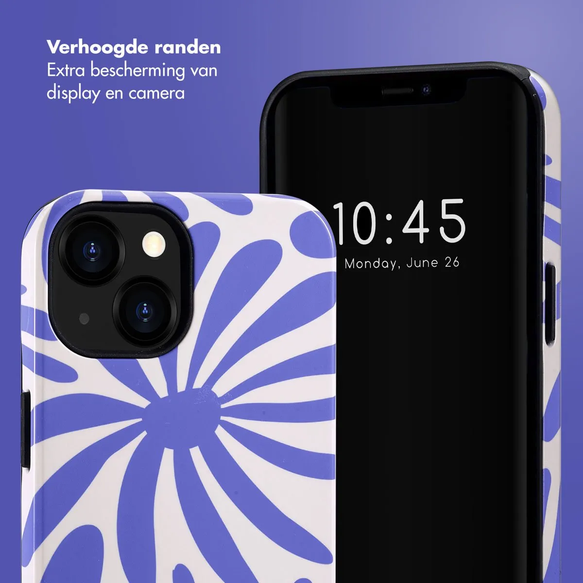 Selencia Hoesje iPhone 13 Modern Bloom Sapphire Blue