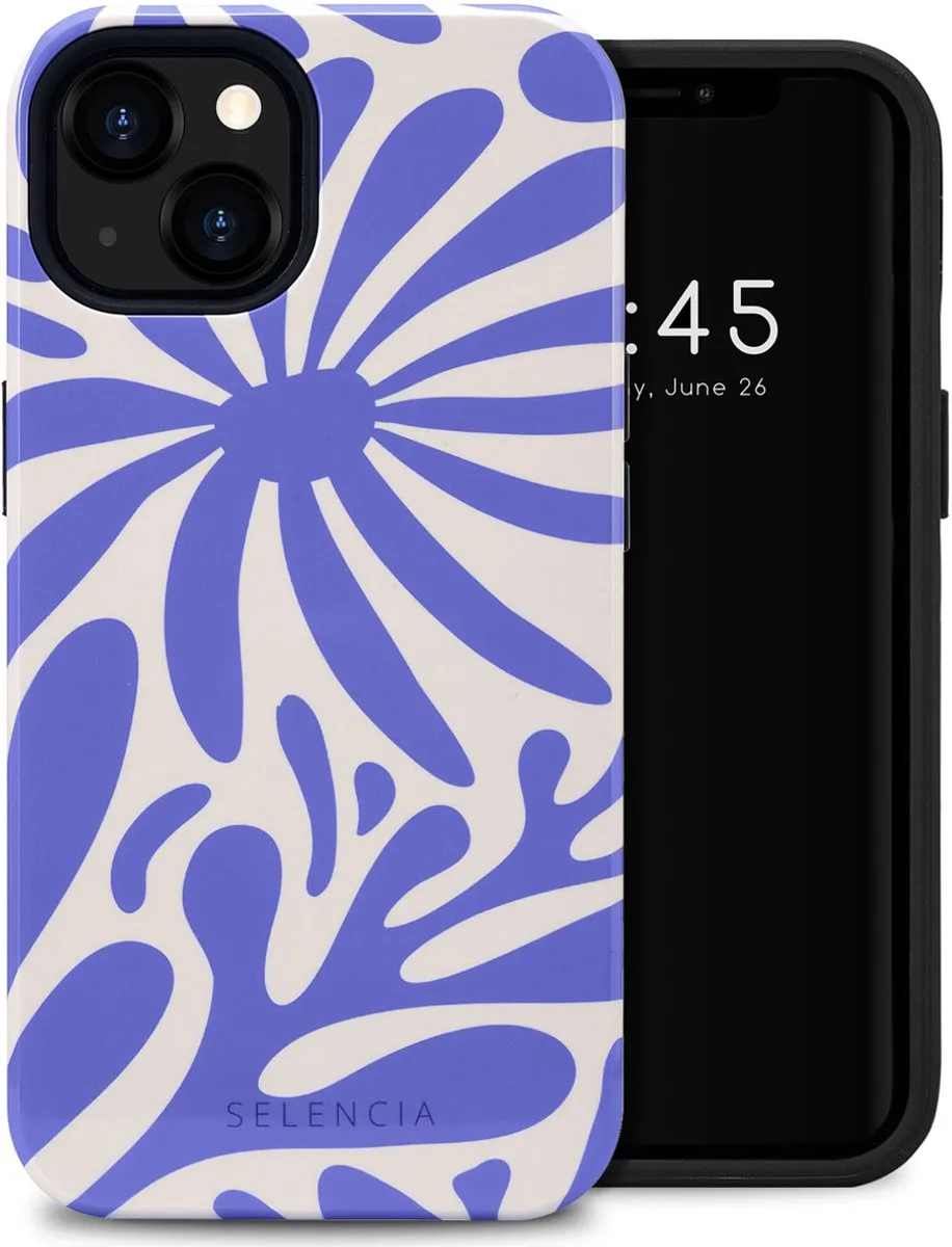 Selencia Hoesje iPhone 13 Modern Bloom Sapphire Blue