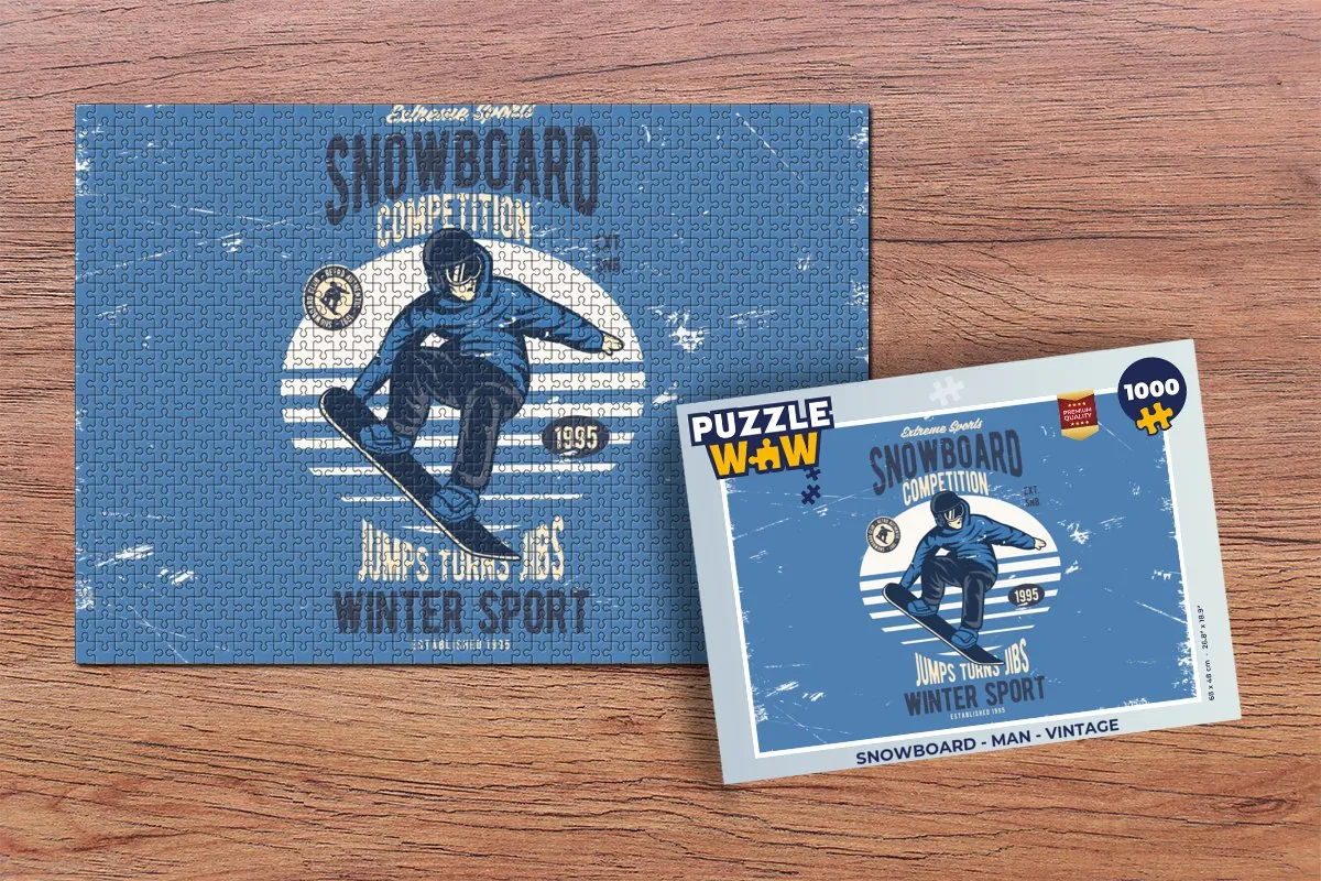 PuzzleWow Snowboard Legpuzzel 1000 Stuks - Multicolor