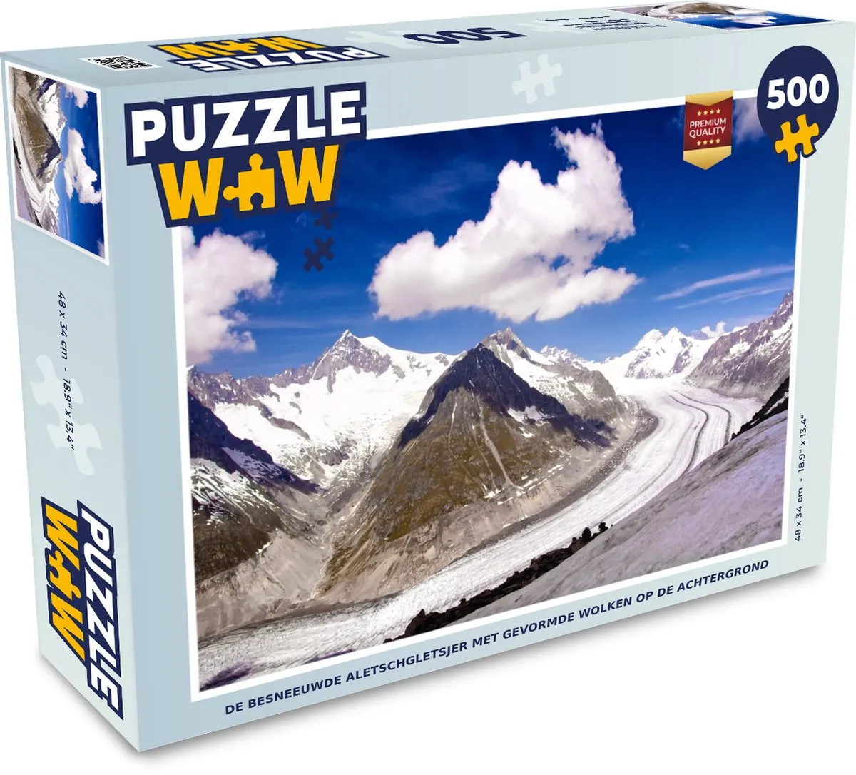 PuzzleWow Legpuzzel De Besneeuwde Aletschgletsjer 500 Stuks