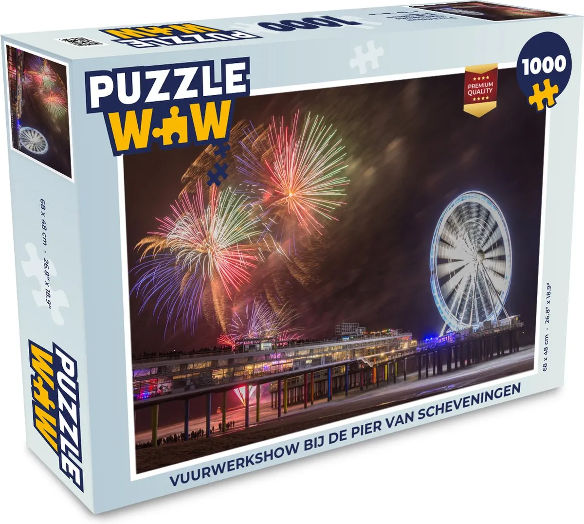PuzzleWow Vuurwerkshow bij de Pier van Scheveningen Legpuzzel 1000 Stuks - Multicolor