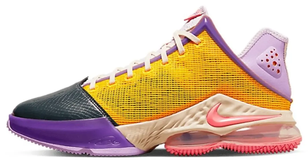 LeBron 19 Low, Basketbalschoenen, 44, Lilac/Dark Smoke Grey/Pearl White/Pink Gaz