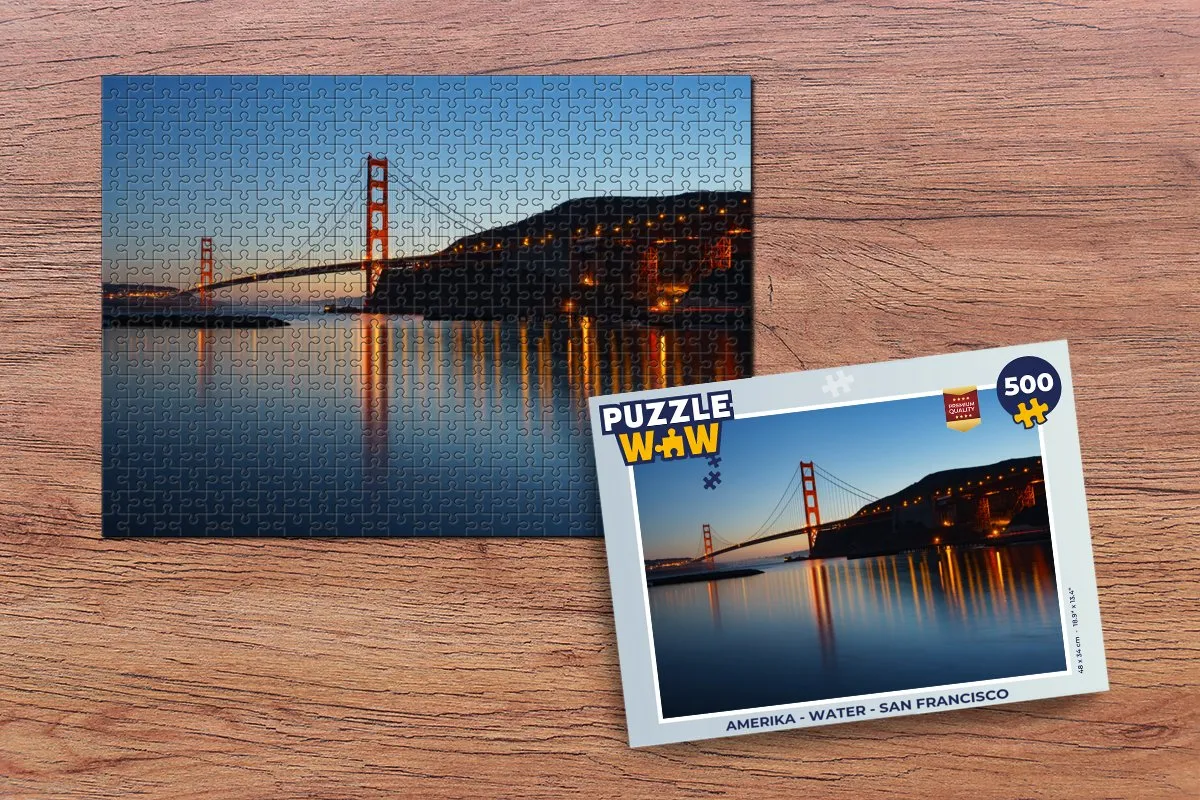 PuzzleWow Amerika Water San Francisco Legpuzzel 500 Stuks - Multicolor