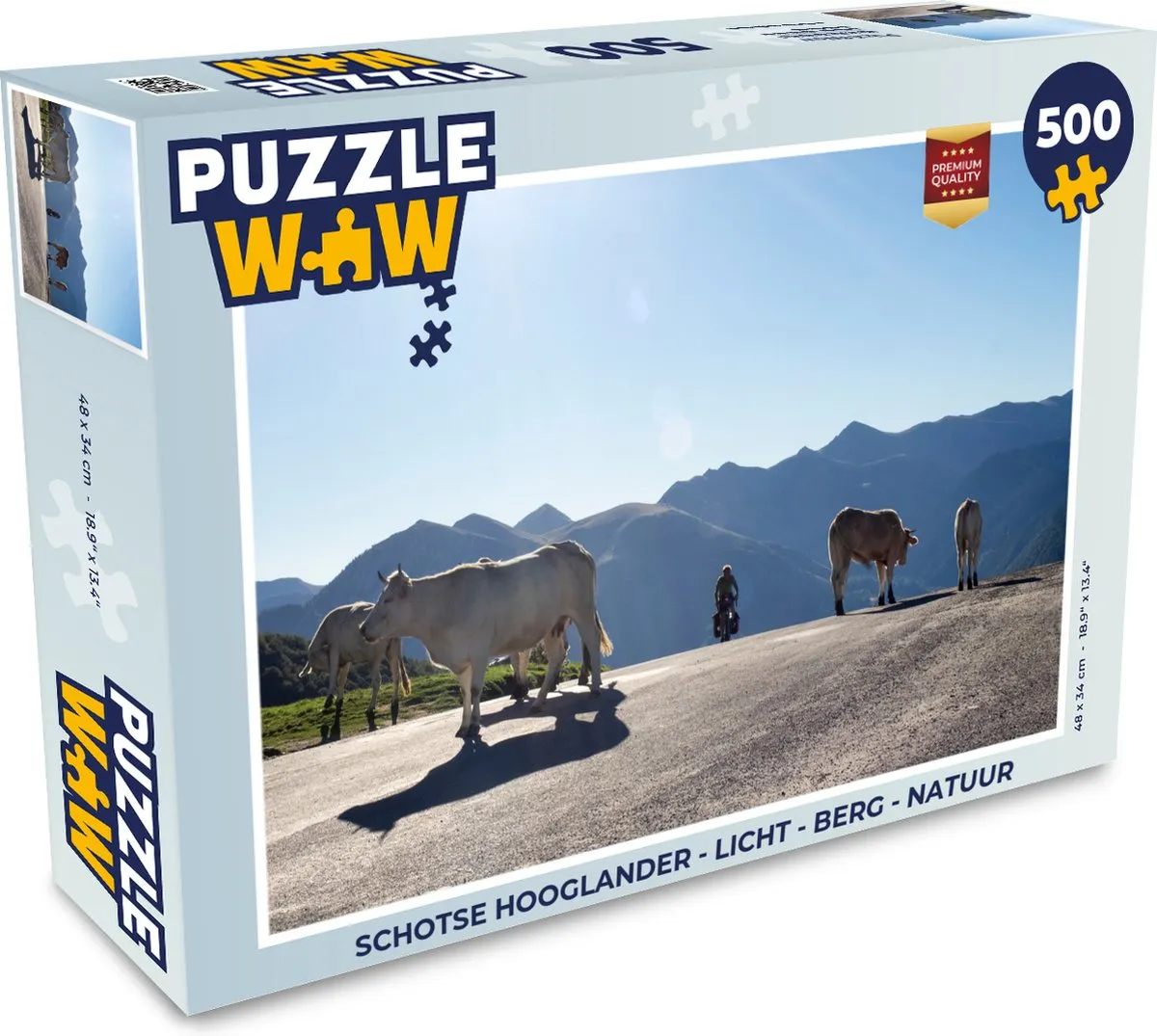 PuzzleWow Schotse Hooglander Legpuzzel 500 Stuks - Multicolor
