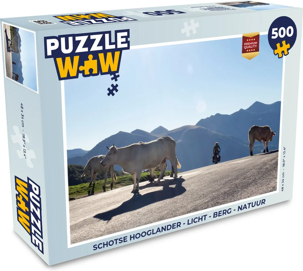 PuzzleWow Schotse Hooglander Legpuzzel 500 Stuks - Multicolor