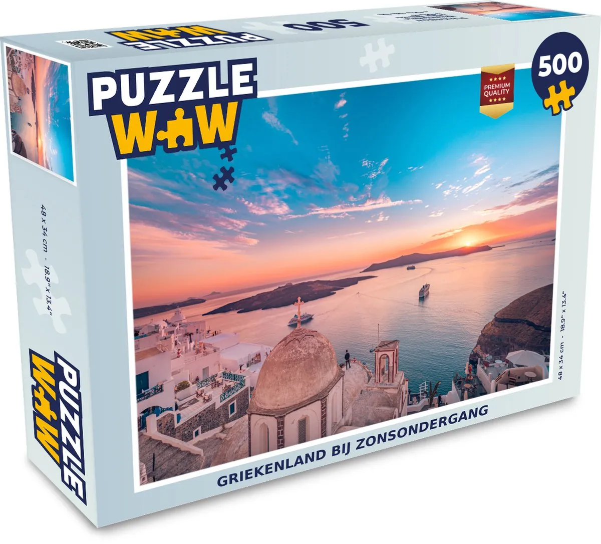 PuzzleWow Griekenland Huis Zon Legpuzzel 500 Stuks