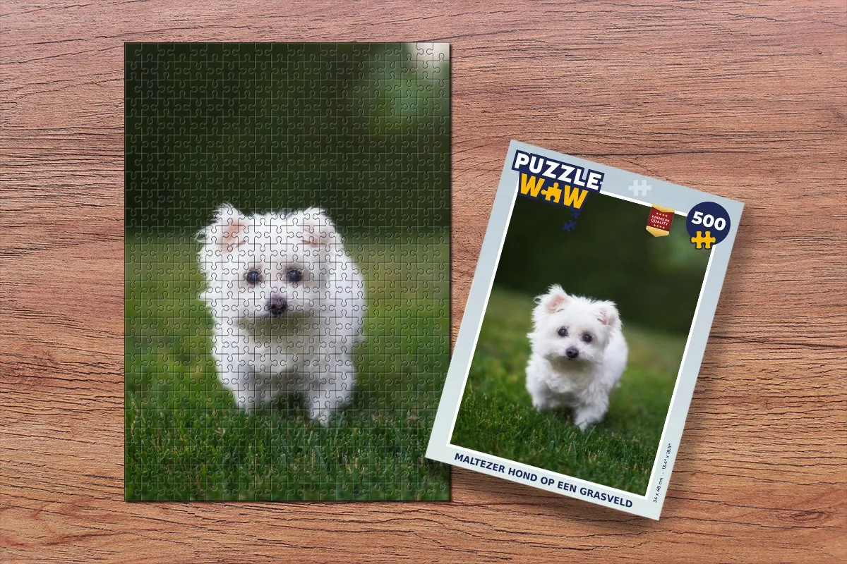 PuzzleWow Maltezer Hond Legpuzzel 500 Stuks - Multicolor
