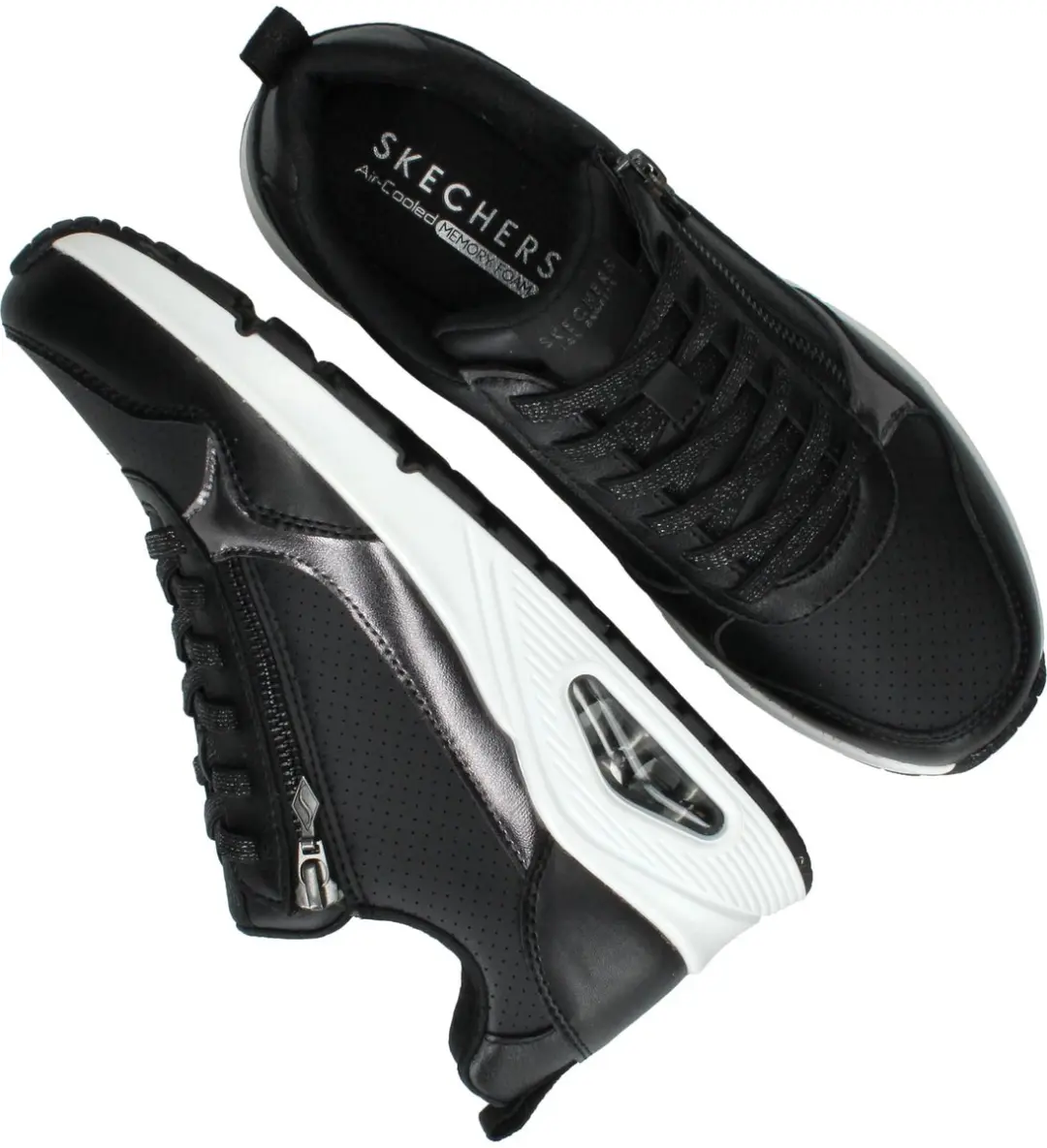 Skechers UNO Metallic Sliders 108255 Dames Sneakers - Zwart - afbeelding 6 van 6