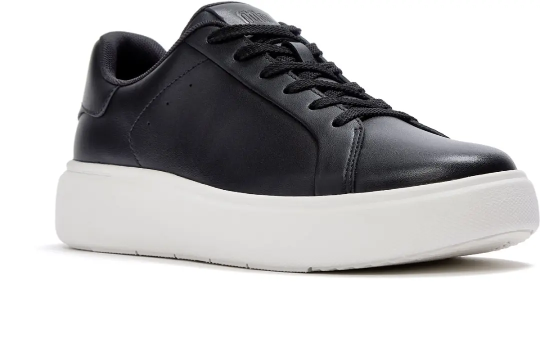 FitFlop RTG leren vetersneakers ZWART