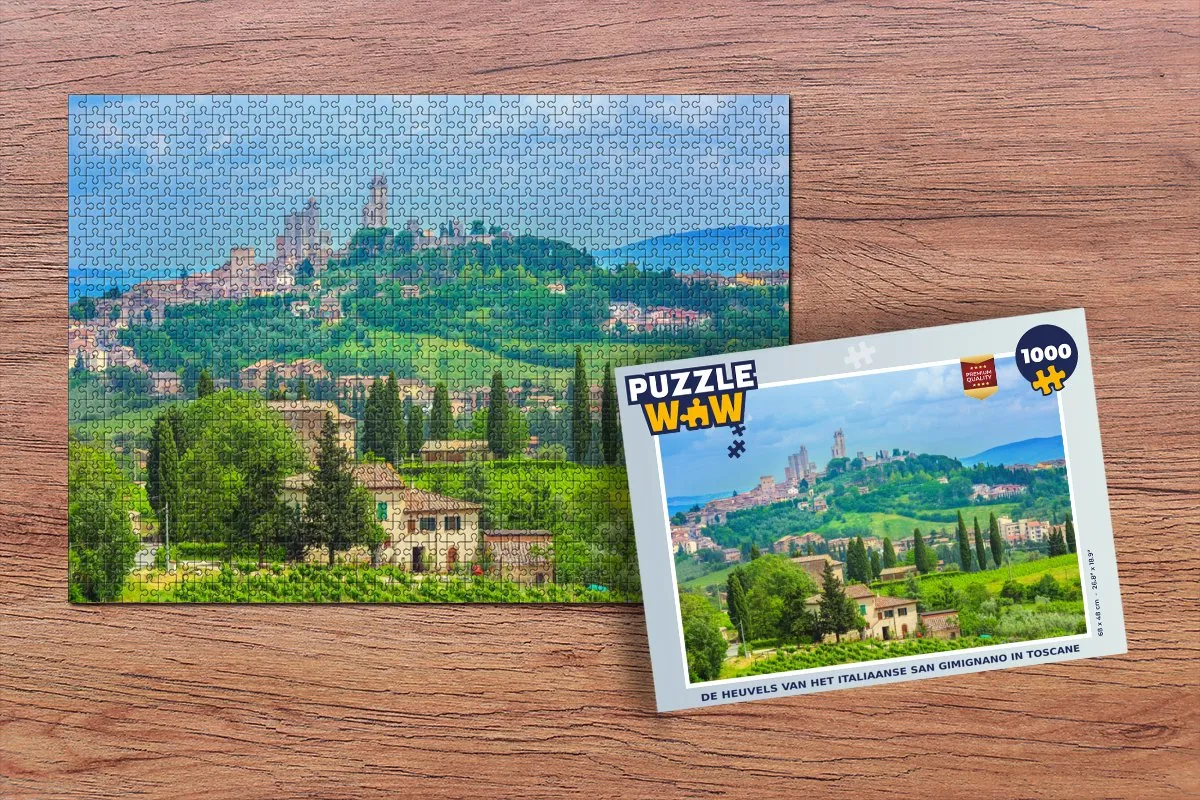 PuzzleWow Legpuzzel San Gimignano Toscane 1000 Stuks - Multicolor