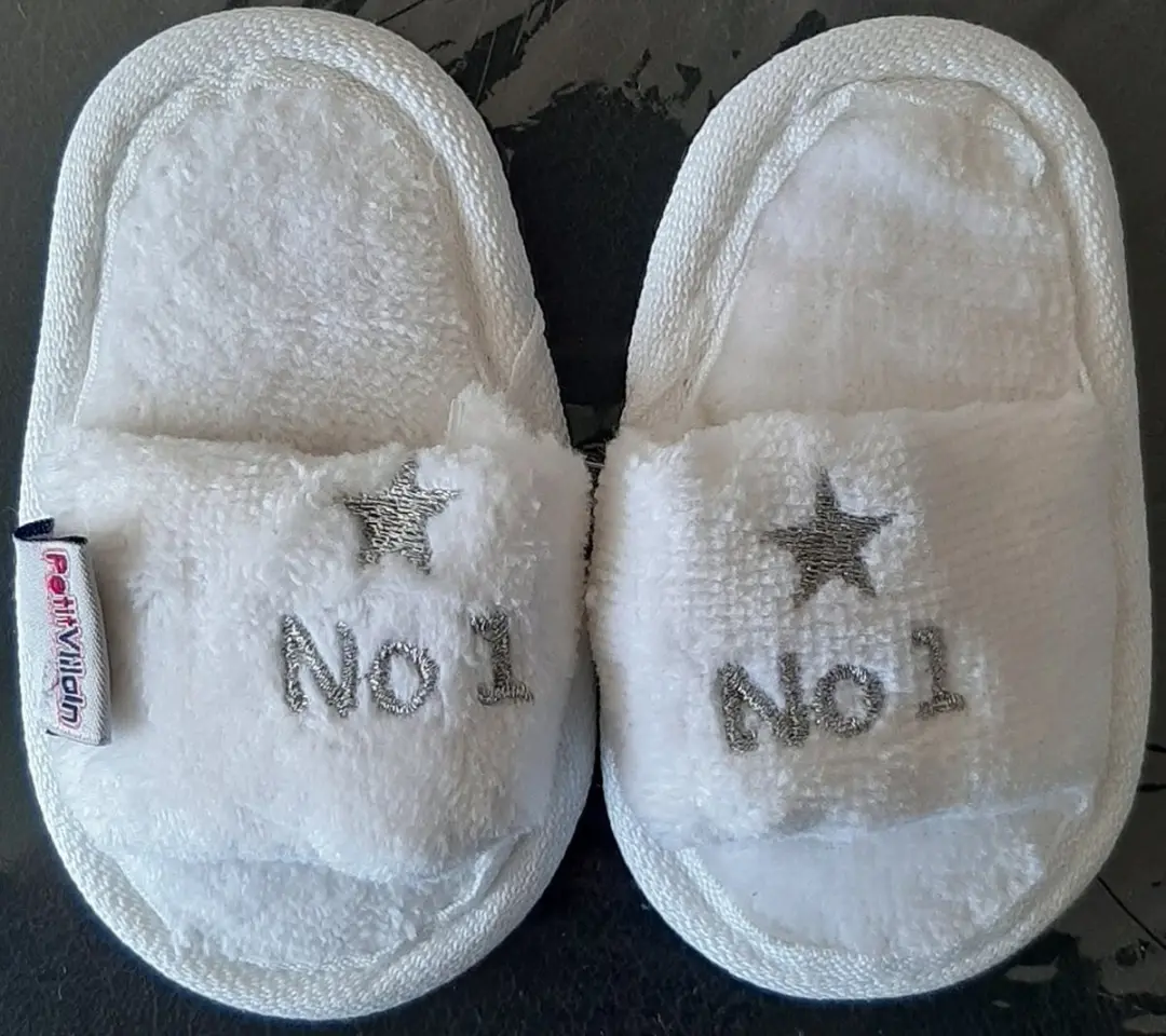 Petit Villain No 1 Witte Bad slipper