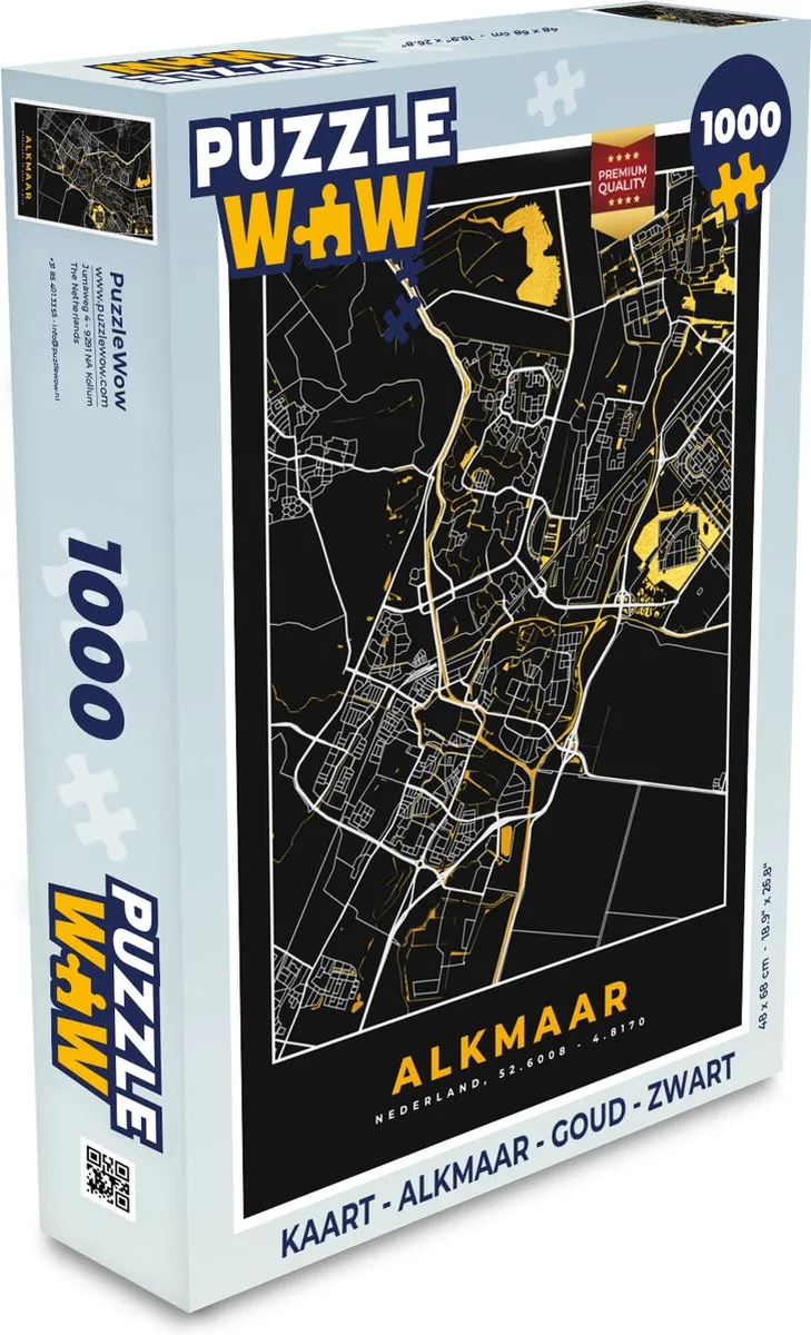 PuzzleWow Alkmaar Legpuzzel 1000 Stuks - Multicolor
