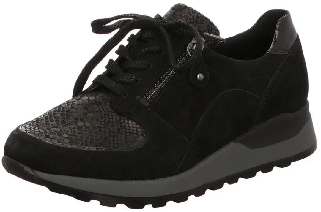 Dames Veterschoenen Waldlaufer Hiroko Soft H64007 Zwart