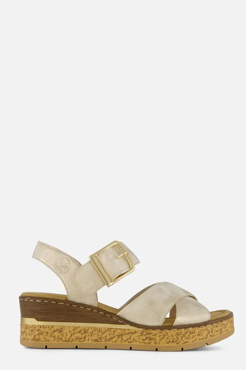 Rieker Sandalen beige Textiel