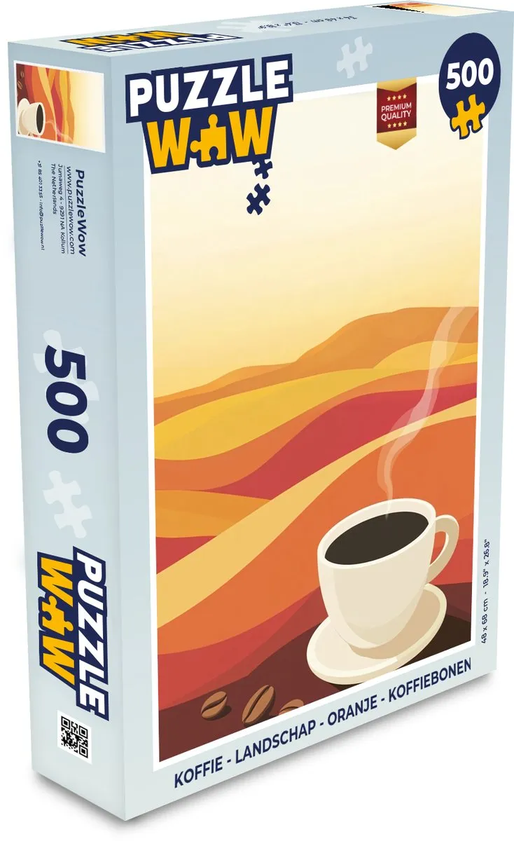 PuzzleWow Koffie Landschap Legpuzzel 500 Stuks - Oranje
