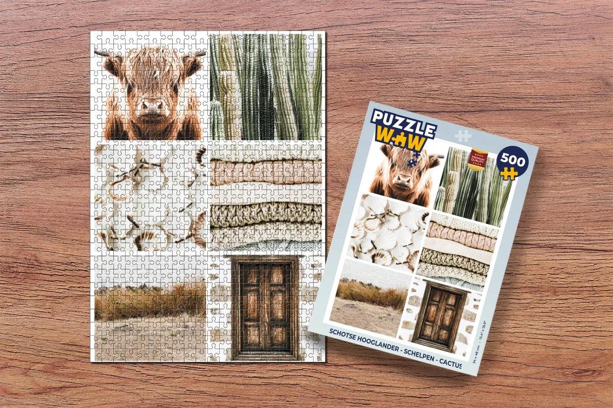 PuzzleWow Schotse Hooglander Legpuzzel 500 Stuks - Multicolor