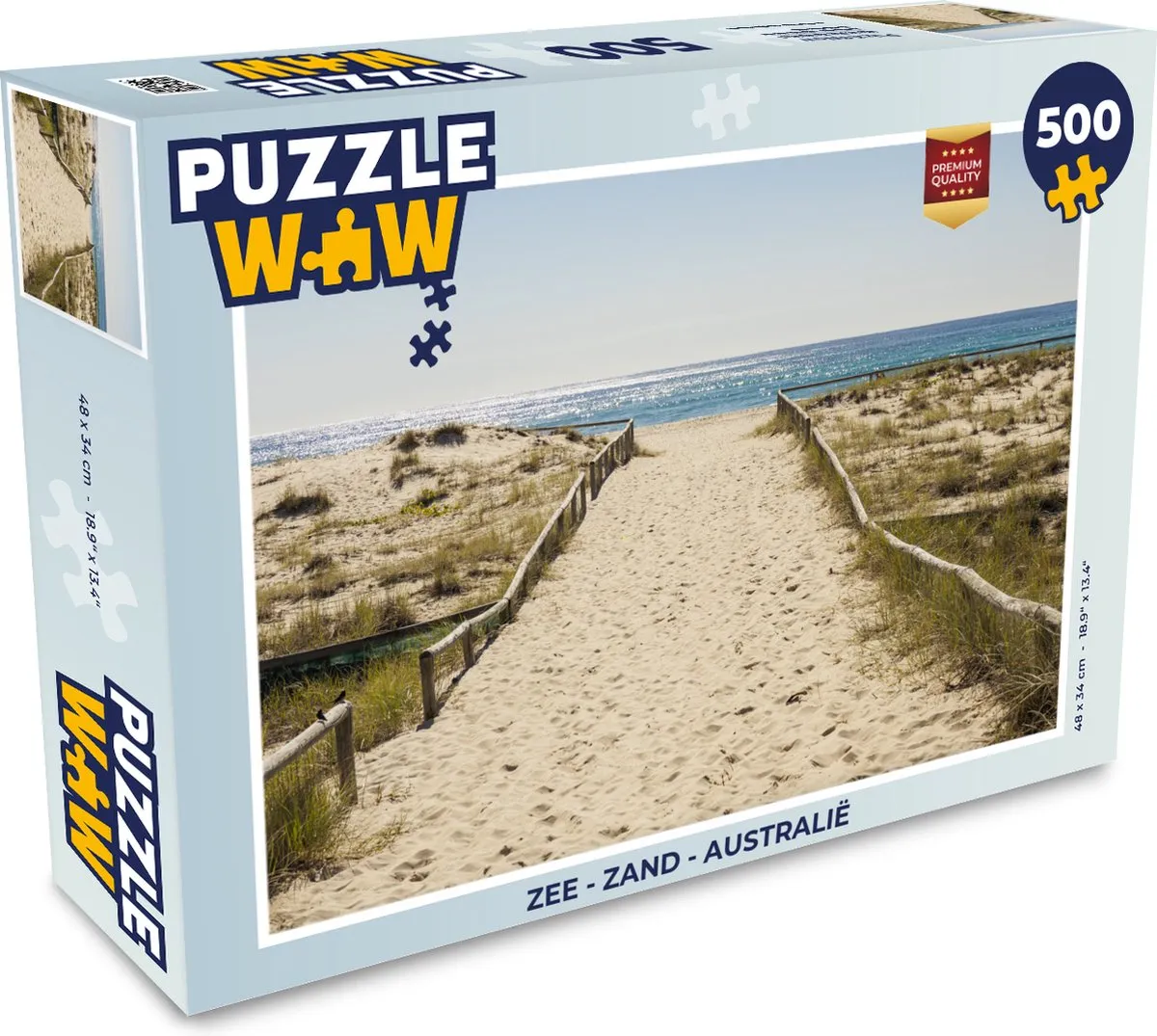 PuzzleWow Zee - Zand - Australië Legpuzzel 500 Stuks - Multicolor