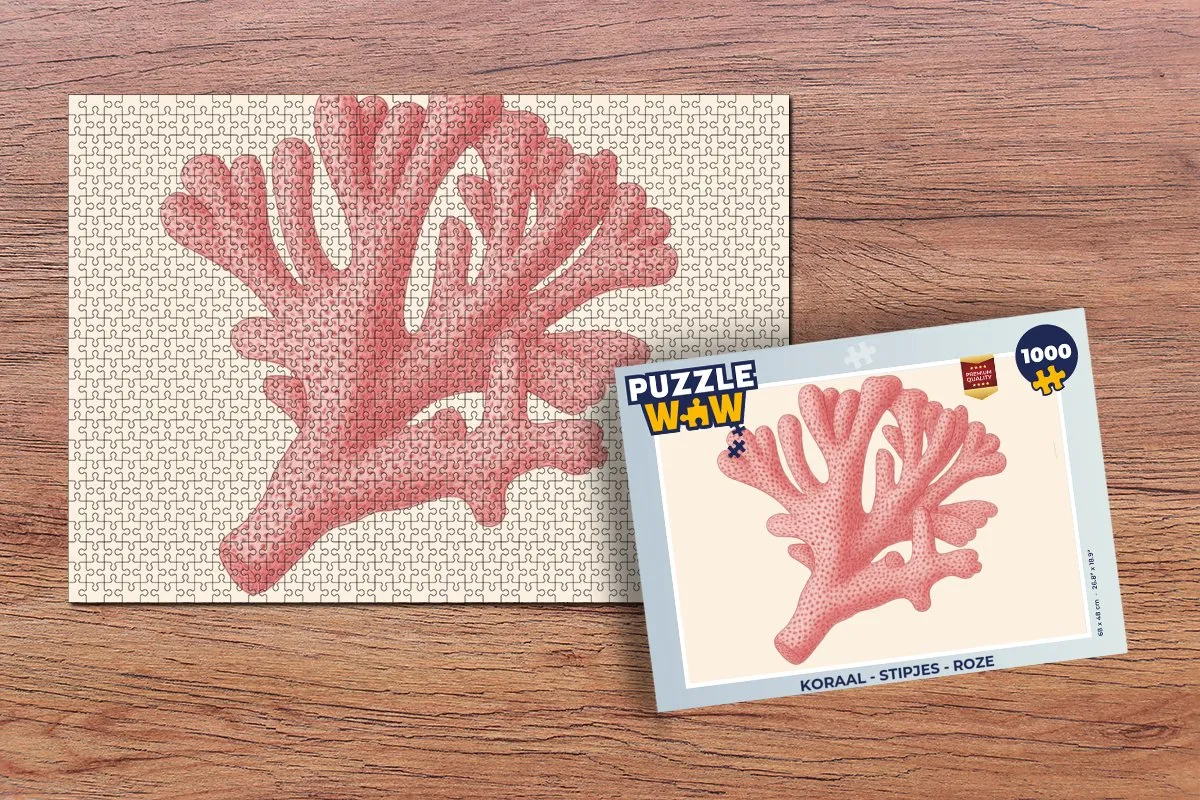 PuzzleWow Legpuzzel Koraal Roze 1000 Stuks