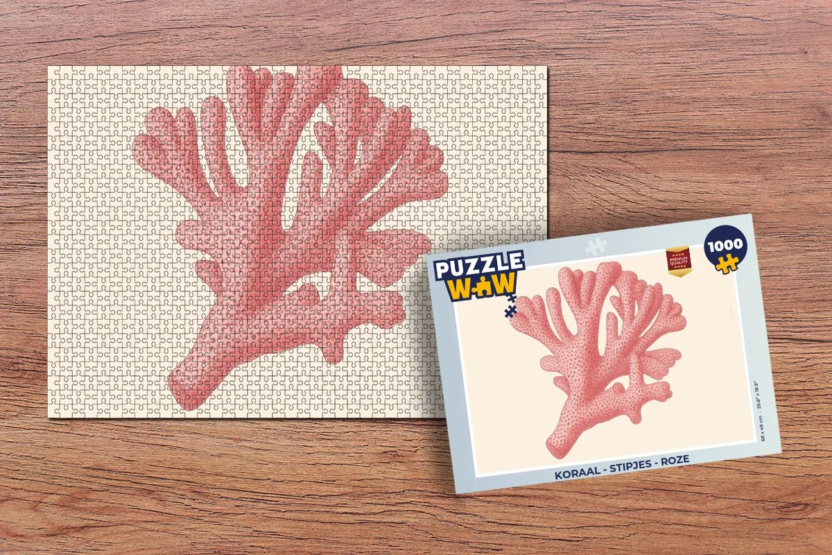 PuzzleWow Legpuzzel Koraal Roze 1000 Stuks