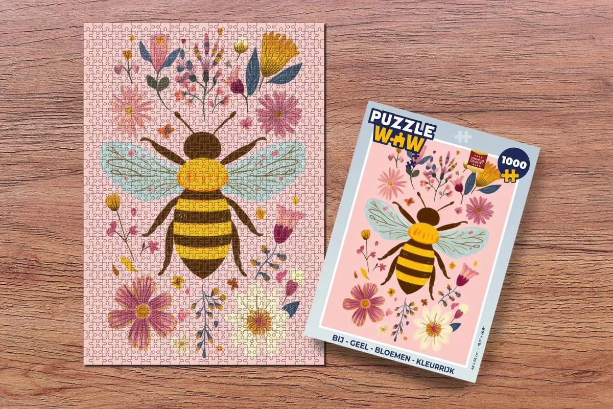 PuzzleWow Bij Bloemen Legpuzzel 1000 Stuks
