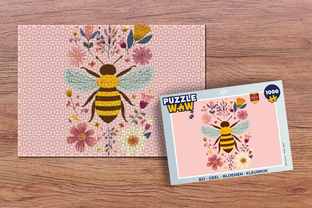 PuzzleWow Bij Bloemen Legpuzzel 1000 Stuks