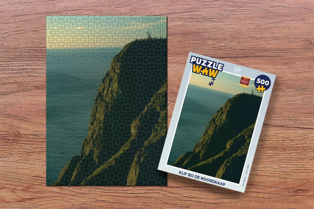 PuzzleWow Legpuzzel Klif bij de Noordkaap 500 Stuks - Multicolor