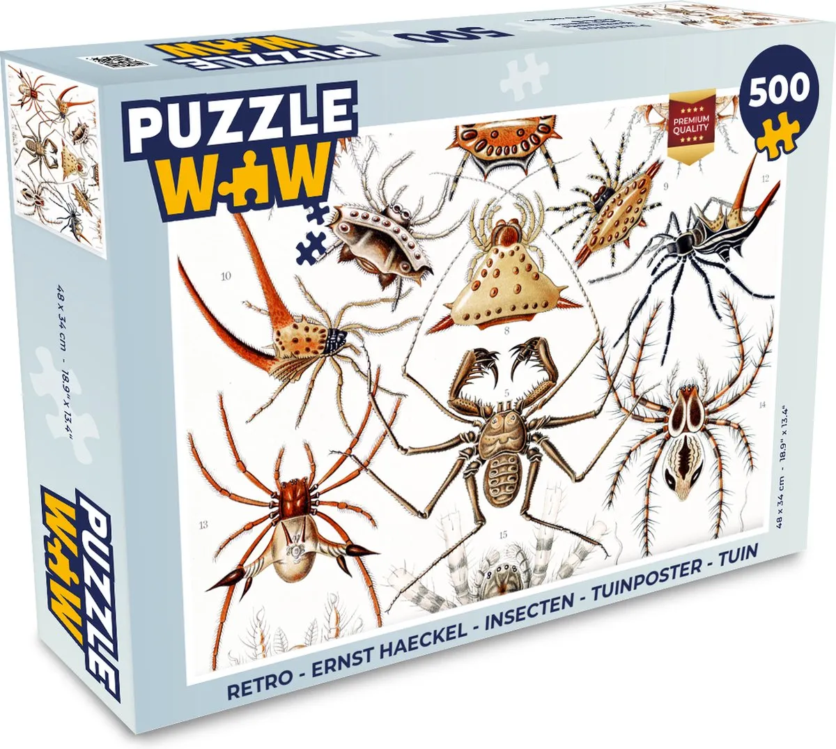 PuzzleWow Retro Spin Ernst Haeckel Legpuzzel 500 Stuks - Multicolor