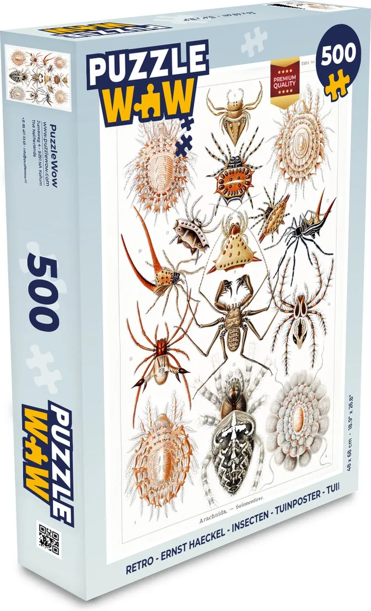 PuzzleWow Retro Spin Ernst Haeckel Legpuzzel 500 Stuks - Multicolor