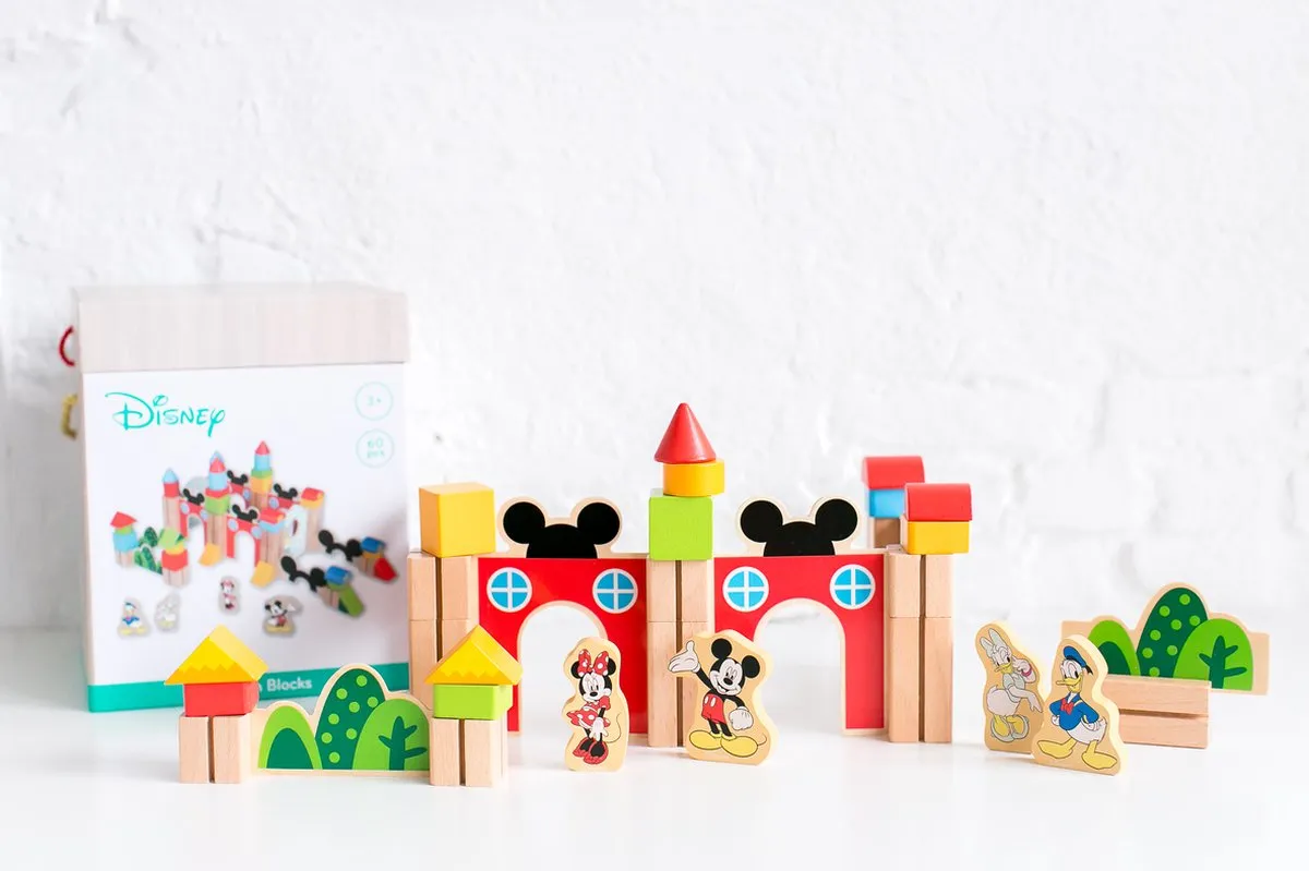 Disney Houten Blokken TY048 - 60 Stuks Multicolor