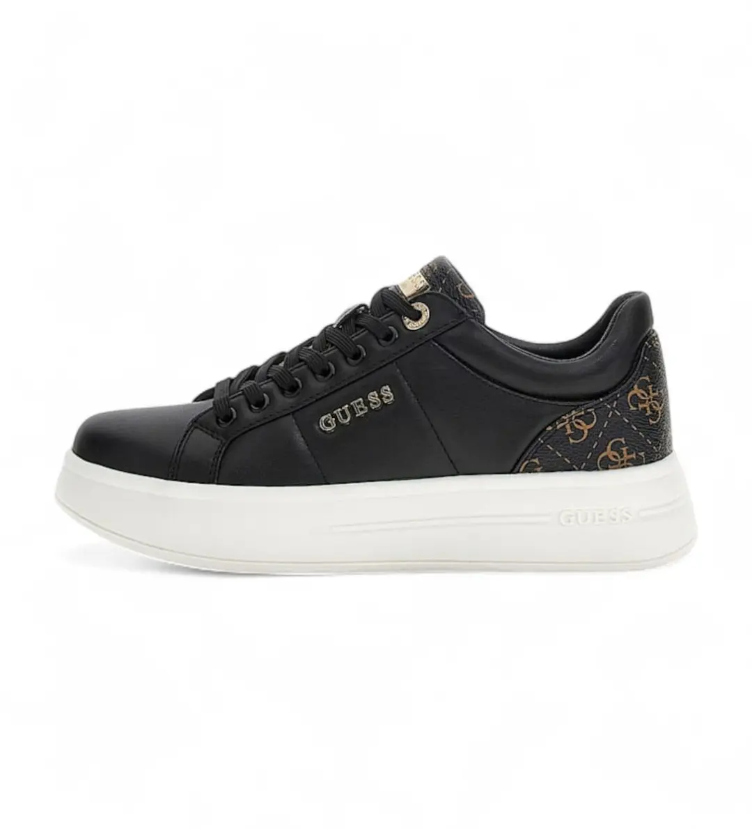 Guess Welli slipper in zwart echt leer