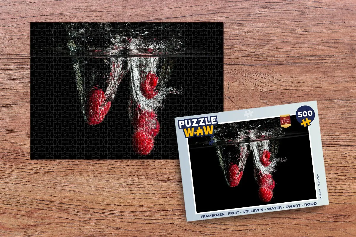 PuzzleWow Frambozen Stilleven Legpuzzel 500 Stuks - Multicolor
