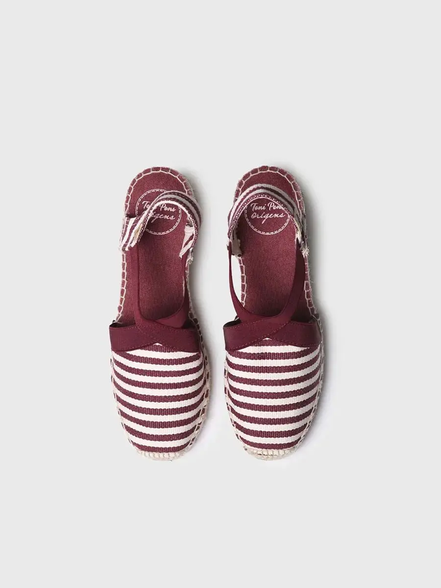 Espadrilles met sleehak in zeemansstijl