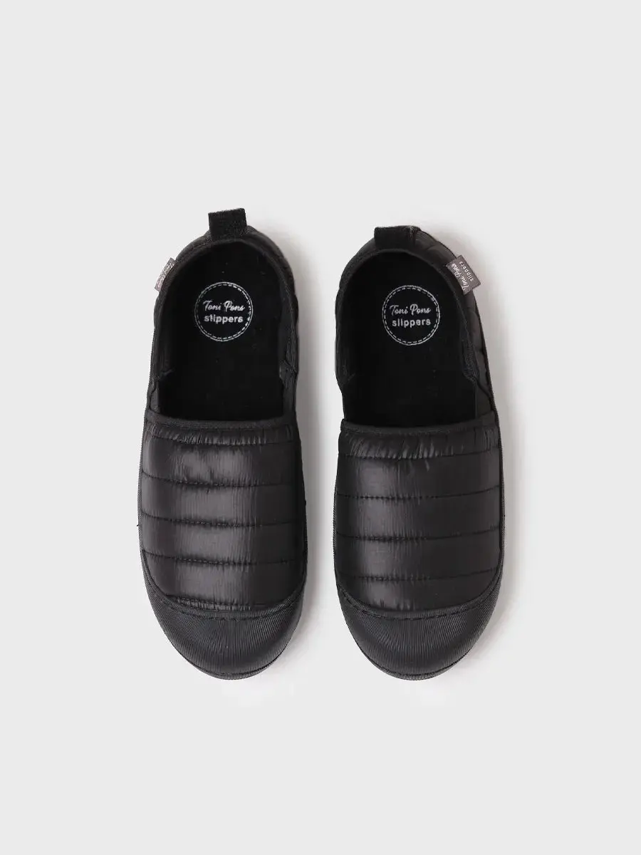 Herenslippers van rubber en gewatteerde stof