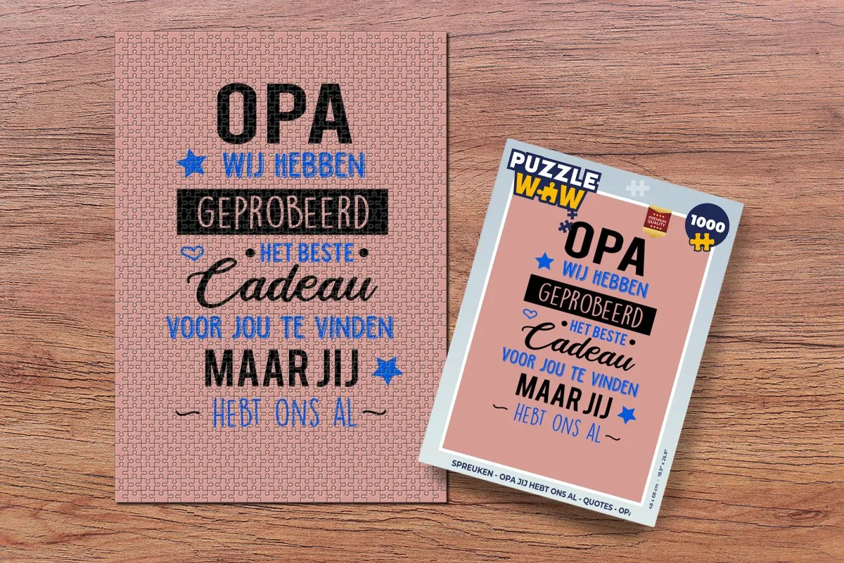 PuzzleWow Opa jij hebt ons al Legpuzzel 1000 Stuks - Multicolor