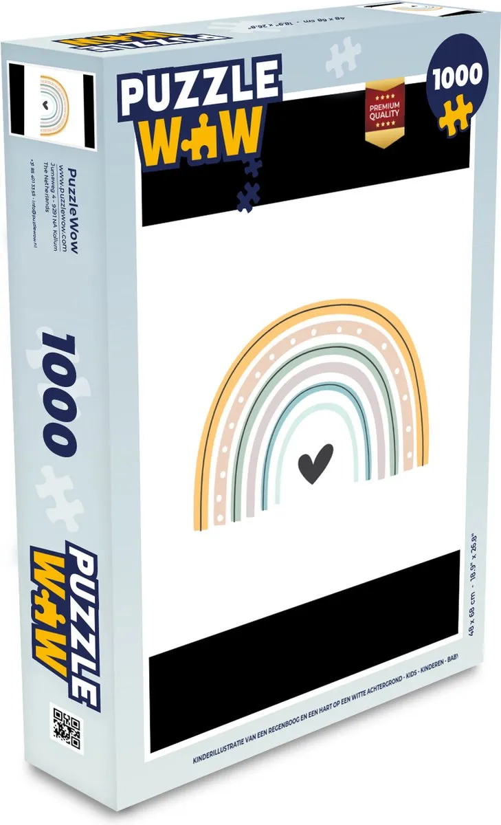 PuzzleWow Regenboog Hartje Stippen Legpuzzel 1000 Stuks