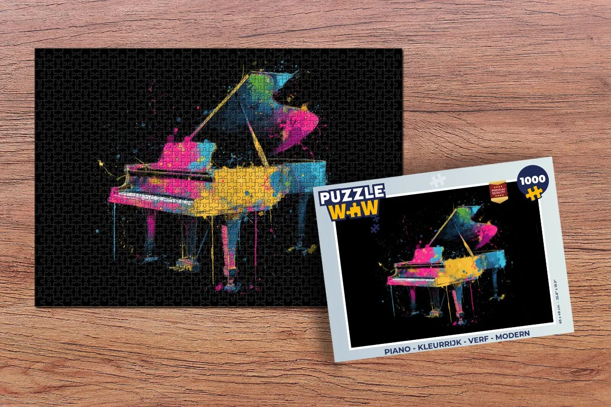 PuzzleWow Piano Verf Legpuzzel 1000 Stuks - Kleurrijk
