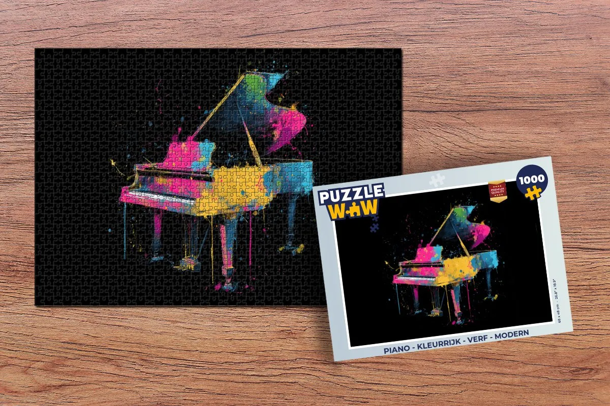 PuzzleWow Piano Verf Legpuzzel 1000 Stuks - Kleurrijk