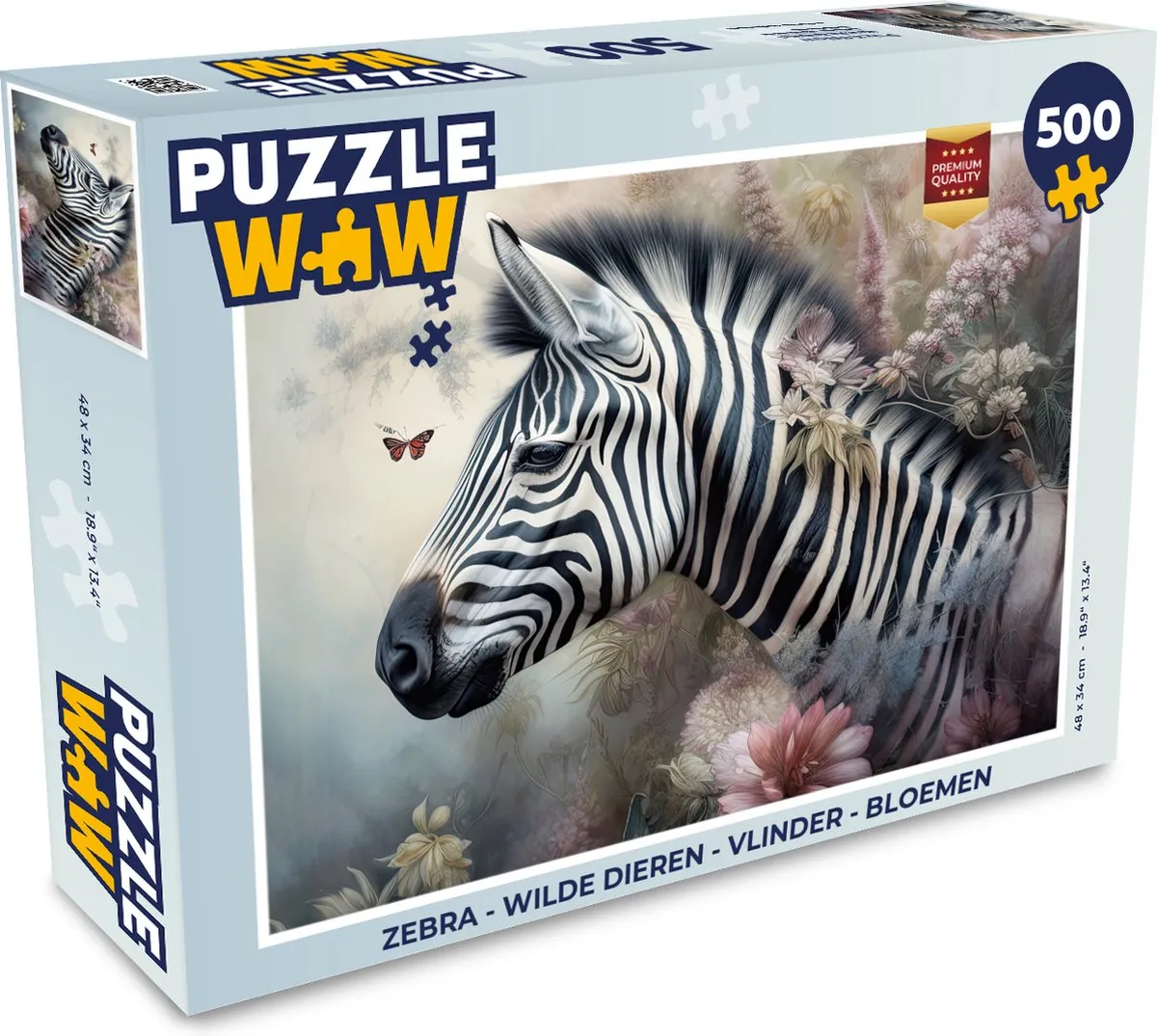 PuzzleWow Wilde Dieren Legpuzzel 500 Stuks - Multicolor