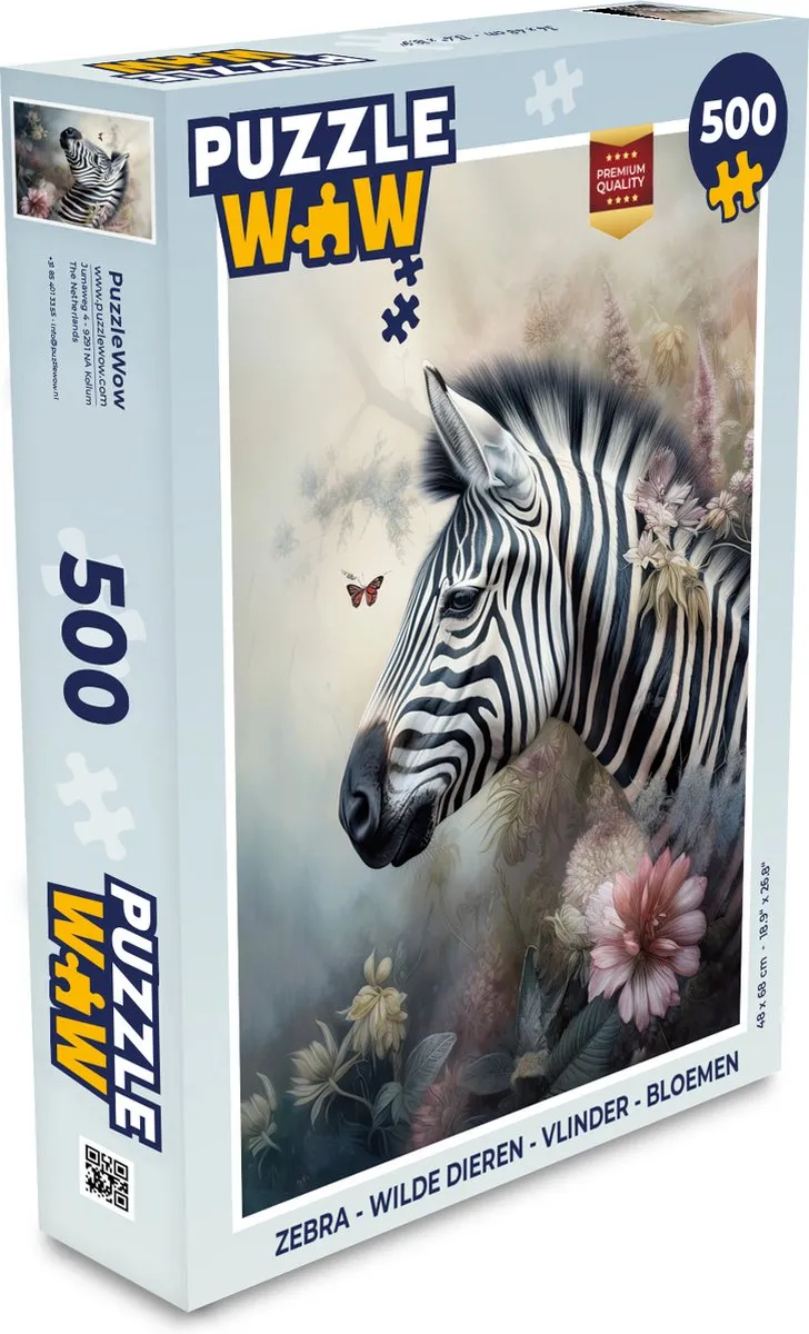 PuzzleWow Wilde Dieren Legpuzzel 500 Stuks - Multicolor